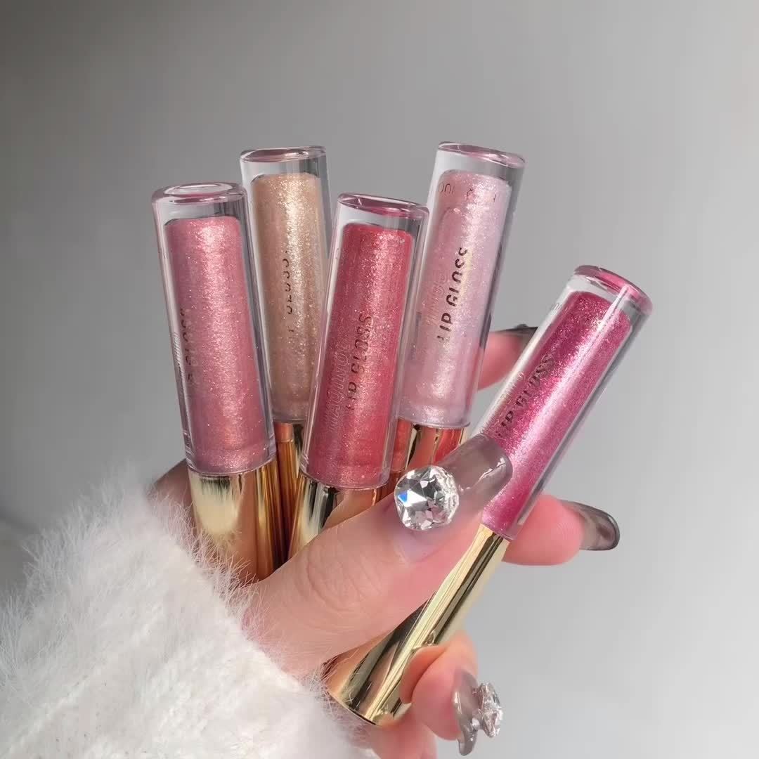 Small Ice Hydrating Plumping Sparkling Lip Honey Lip Glaze Moisturizing Nourishing Water Light Mirror Dewy Lip Golden Fine Flash Pearlescent Galaxy Lip Gloss Tinted Lip Balm Valentine's Day Gifts