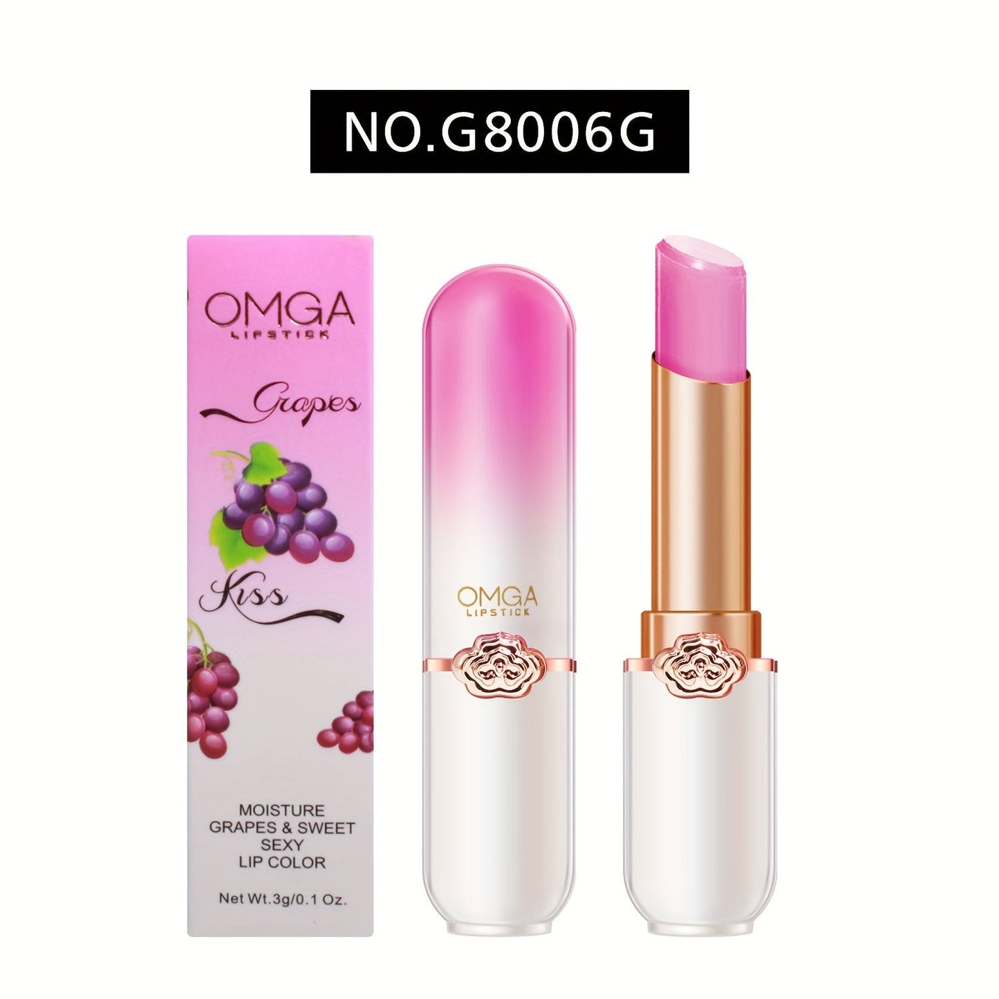 Nutritious Aloe Vera Honey Peach Strawberry Fruity Flavor Lipstick, Long Lasting Lip Balm For Moisturizing And Color Changing Lip Gloss Valentine's Day Gifts Contain Plant Squalane, Perfect Christmas Gift For Women.