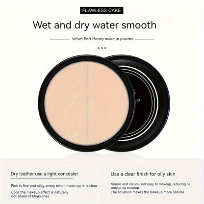 Honey Velvet Soft Light-Weight Powder - Oil Absorbing, Hydrating & Non-Drying - Travel-Ready, Portable Compact for a Flawless, Radiant Glow Anywhere