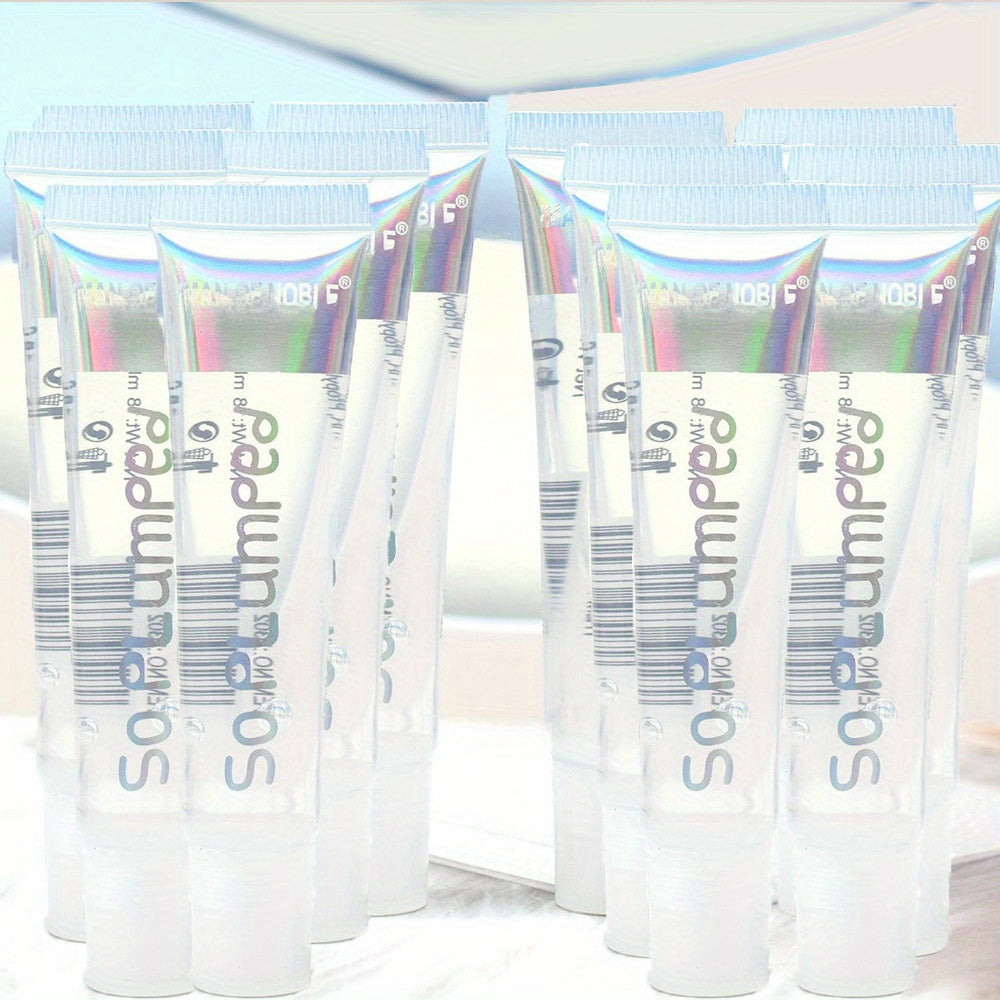 12Pcs/Set, Lip Oil Gift Set, Gifts For Women, Transparent Hose Colorless Moisturizing Lip Oil Lip Gloss, Smoothes Lip Lines Lip Honey