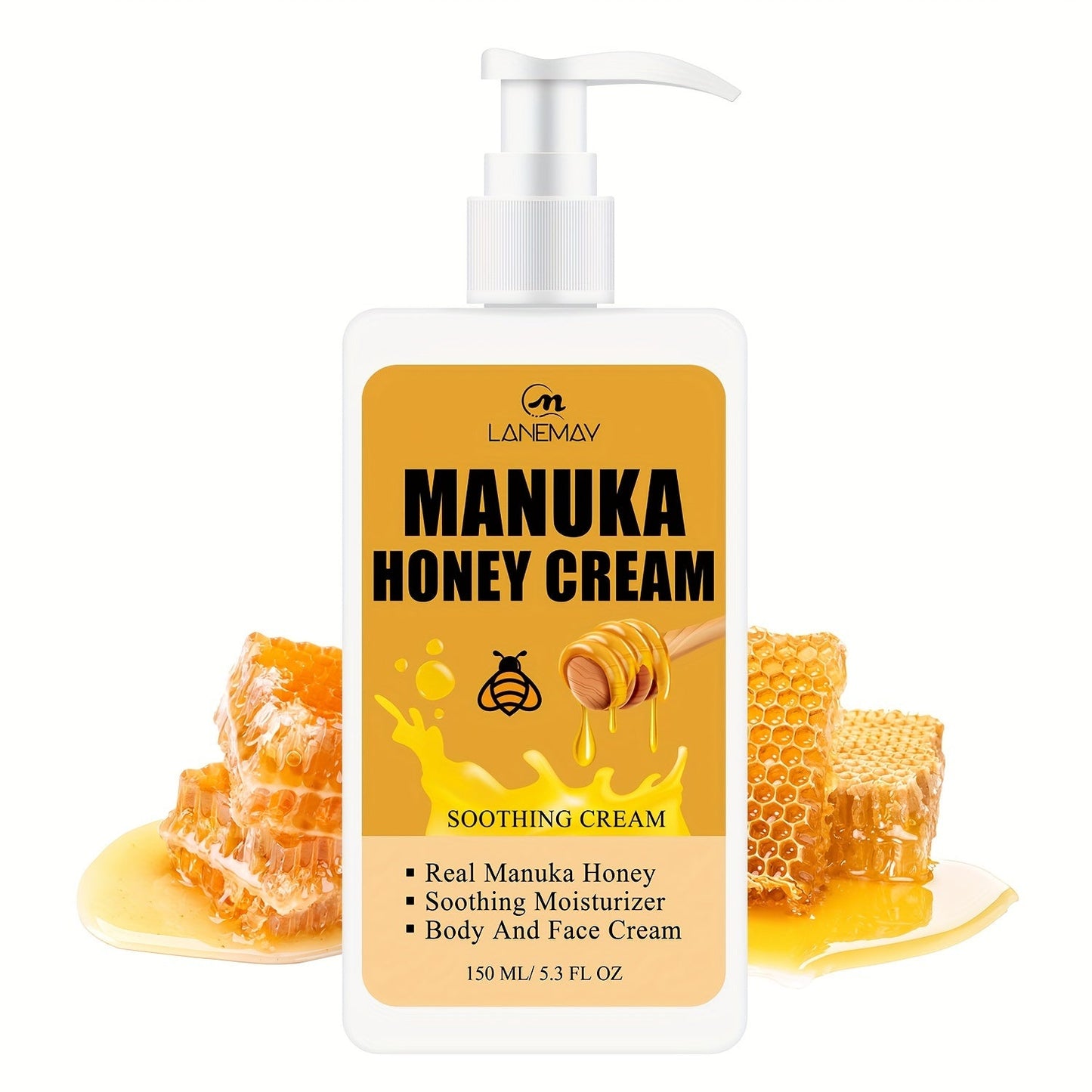 150ml Manuka Honey Nourishing Moisturizing Cream - Intense Hydration for Dry Skin, All-Day Softness - Unisex Daily Skin Care Lotion