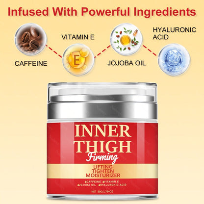 50g Inner Thigh Firming Cream with Caffeine, Honey and Jojoba Oil, Thighs Lifting Cream Moisturizer for Body Massage Moisturizer Firming Women's Body Light Beige Care Cream, Smoothes Body Firm Massage Cream for Thighs, Butt,