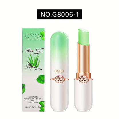 Nutritious Aloe Vera Honey Peach Strawberry Fruity Flavor Lipstick, Long Lasting Lip Balm For Moisturizing And Color Changing Lip Gloss Valentine's Day Gifts Contain Plant Squalane, Perfect Christmas Gift For Women.