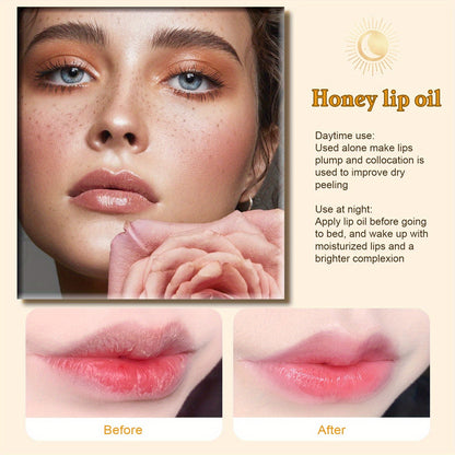 5g Honey Bliss Lip Oil - Intensive Moisturizing, Deeply Nourishing, Long-Lasting Repairing Lip Balm for Day and Night Use - Travel-Sized