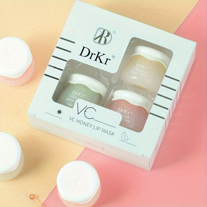 3 In 1 Box Small Honeypot Lip Mask Moisturizes Lips, Natural Hydrating Lip Care Lip Balm, VC Honey Lip Cosmetics For Daily Use Valentine's Day Gifts