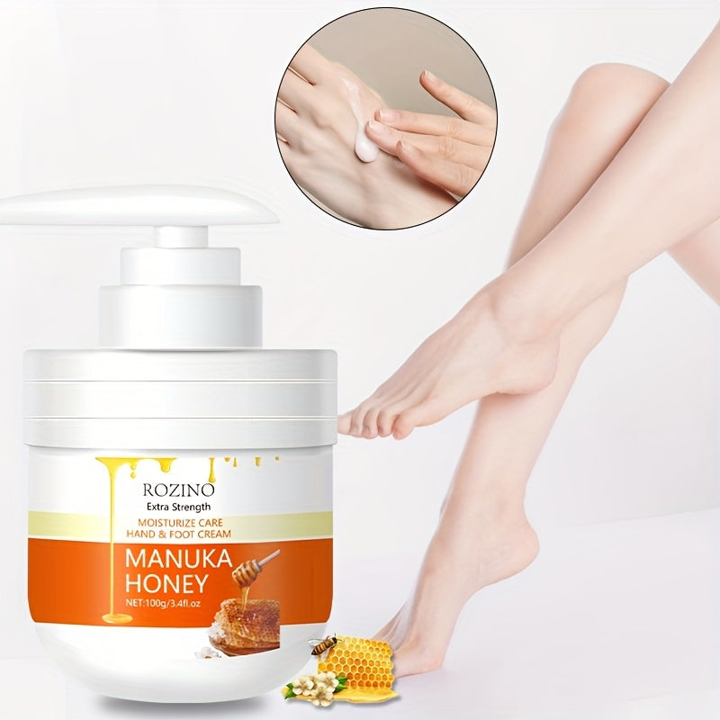 100g honey hand and foot cream pressing bottle, hand and foot cream, hand and foot care cream stick, moisturizing and moisturizing, Brighten Light Beige, Boost radiance, only moistening not greasy care hands and feet, farewel