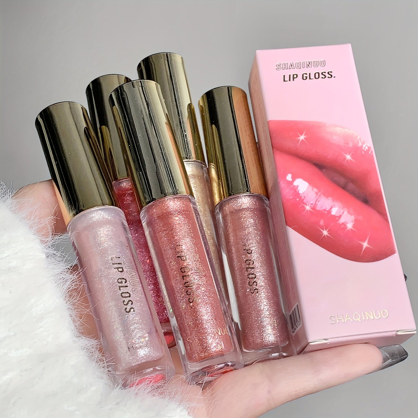 Small Ice Hydrating Plumping Sparkling Lip Honey Lip Glaze Moisturizing Nourishing Water Light Mirror Dewy Lip Golden Fine Flash Pearlescent Galaxy Lip Gloss Tinted Lip Balm Valentine's Day Gifts