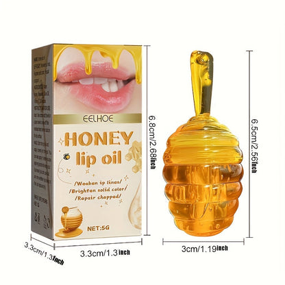 Honey Lip Oil - Nourishing Lip Care for Fade Lip Lines, Restorative Hydration, Soothing Cracked Skin - Liquid Honey Balm for Radiant, Long-lasting Glow