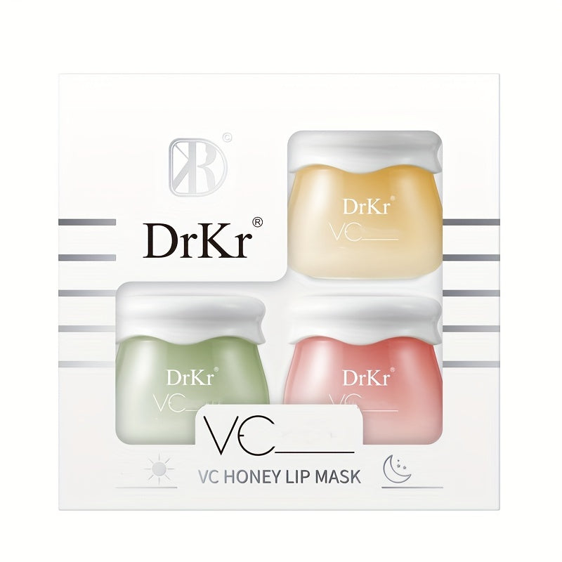 1 Box, VC Honey Lip Mask Gift Set, 3-in-1 Moisturizing Lip Care Kit, Nourishing Lip Care Lip Balm, Lip Mask Trio For Soft And Smooth Lips, Mother's Day Gifts