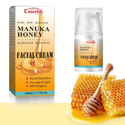 50ml/1.7 Fl.Oz Manuka Honey Facial Cream, Hydrating & Moisturizing, Radiance Renewal Lotion, For Extra Sensitive Skin