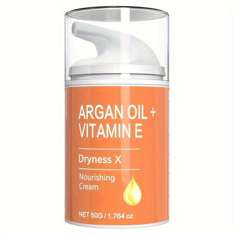 Unscented Argan Oil & Vitamin E Nourishing Cream 1.764oz - Hydrating Unscented Body Moisturizer for Dry Skin with Honey, Jojoba & Caffeine - Compact Firming & Lifting for All Skin Types, Unisex Adult