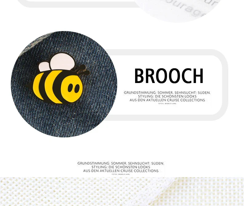 Cute Bee Flower Enamel Pin Funny Chrysanthemum Petal Brooch Women Jeans Coat Lapel Pin Badge Jewelry Gift for Friend New Arrival