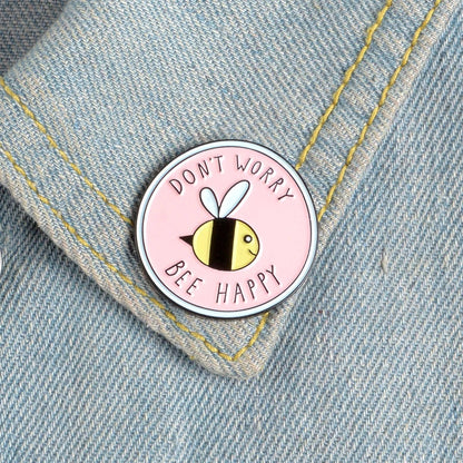 Bee Set Homophonic Be Kind Save Bee Enamel Pins Brooches Bag Clothes Lapel Pin Pink Blue Round Badge Honey Bee Jewelry Gifts