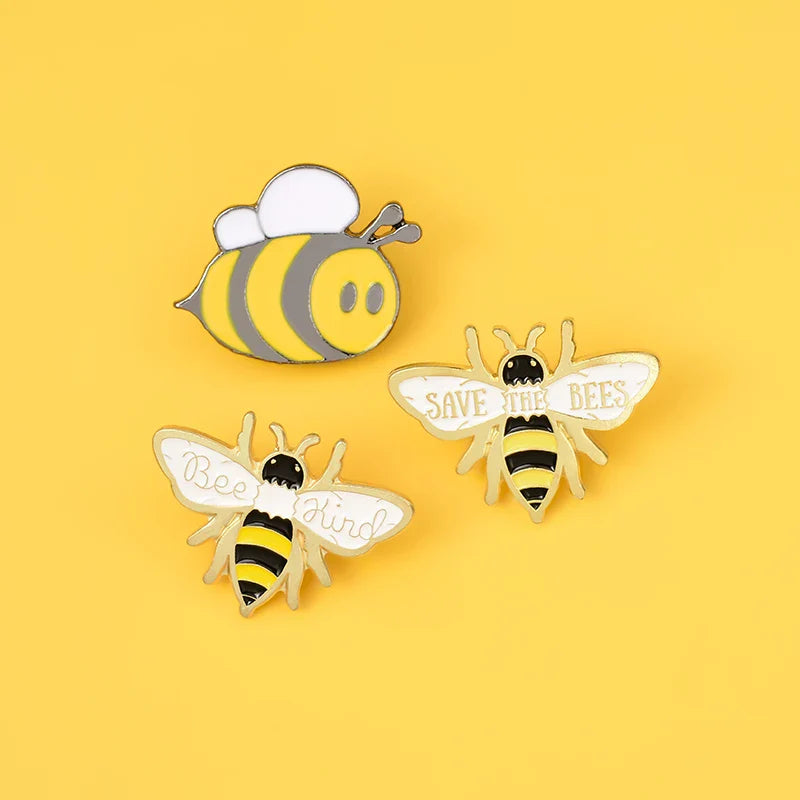 Bee Set Homophonic Be Kind Save Bee Enamel Pins Brooches Bag Clothes Lapel Pin Pink Blue Round Badge Honey Bee Jewelry Gifts