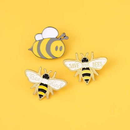 Bee Set Homophonic Be Kind Save Bee Enamel Pins Brooches Bag Clothes Lapel Pin Pink Blue Round Badge Honey Bee Jewelry Gifts