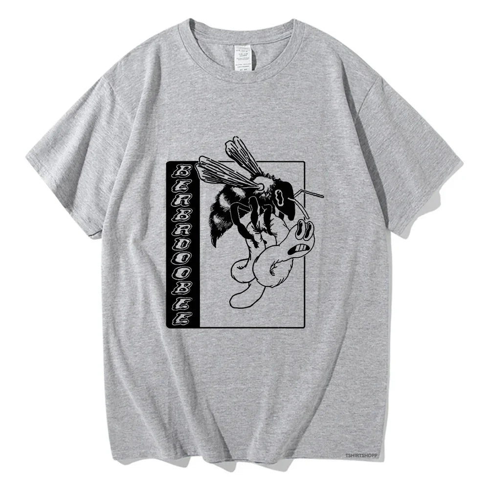 BEABADOOBEE Bee and Worm T Shirts Funny Retro Men/Women Clothing Aesthetic Cotton Tshirt Vintage Graphic Printing Unisex Clothes