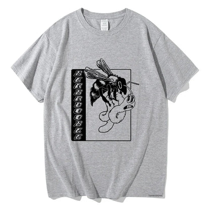 BEABADOOBEE Bee and Worm T Shirts Funny Retro Men/Women Clothing Aesthetic Cotton Tshirt Vintage Graphic Printing Unisex Clothes