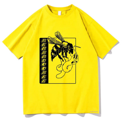 BEABADOOBEE Bee and Worm T Shirts Funny Retro Men/Women Clothing Aesthetic Cotton Tshirt Vintage Graphic Printing Unisex Clothes