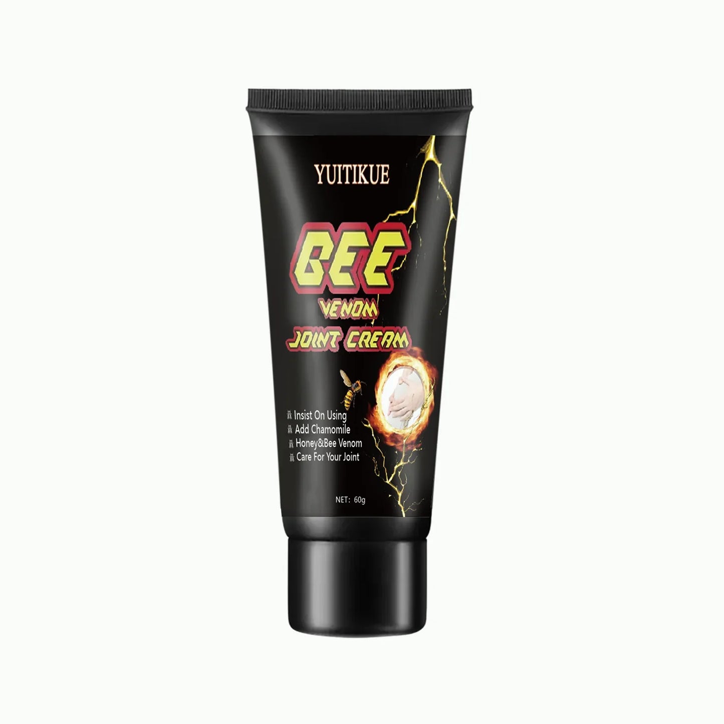 Bee Venom Joint Cream 60g - Fast Warming Relief for Knees/Elbows/Shoulders, Multi-Part Moisturizing, Non-Sticky