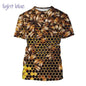 Insect Bee Graphic T Shirt for Men 3D Hive Honey Honeycomb Printing Tee Shirts Kawaii Cute Kids y2k Tops Womens Clothing T-shirt