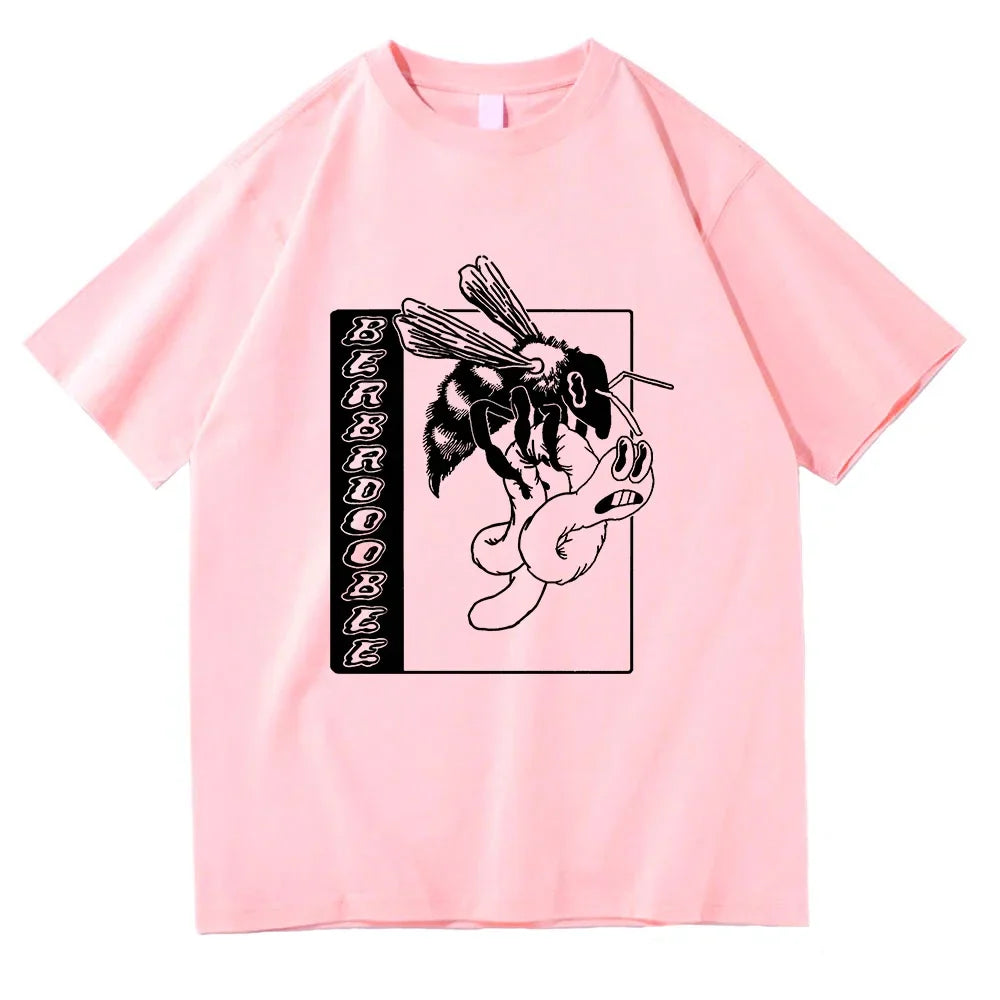 BEABADOOBEE Bee and Worm T Shirts Funny Retro Men/Women Clothing Aesthetic Cotton Tshirt Vintage Graphic Printing Unisex Clothes