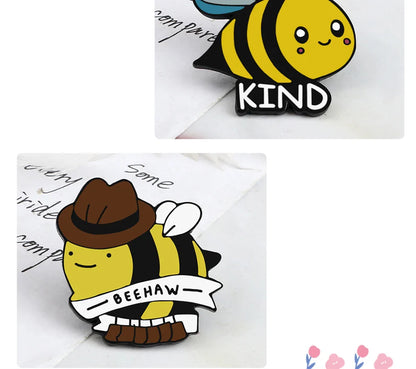 Funny Bee Insect Series Brooch Cartoon Women Men Exquisite Enamel Pins Backpack Jeans Lapel Badges Jewelry Gift For Kids Friends