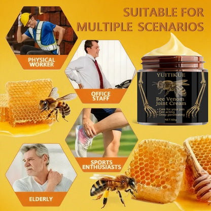 Bee Venom Joint Cream 60g - Fast-Acting Relief, Deep Moisturizing, Non-Sticky & Easy Absorption for Joint Care
