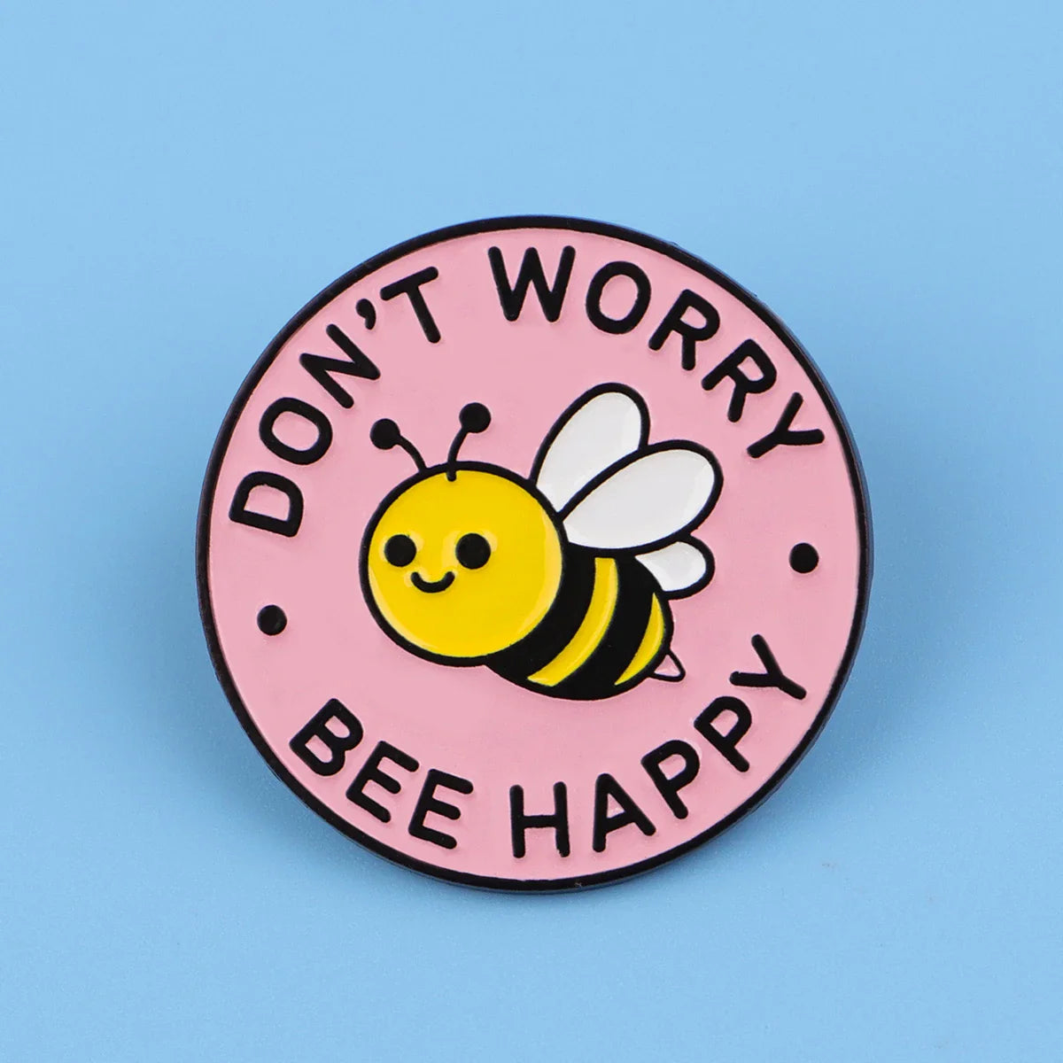 Cute BEE Enamel Pin DON'T WORRY Quotes Brooch Pines Lapel Pins Badge on Backpack Clothing Accessories Fashion Jewelry Gift