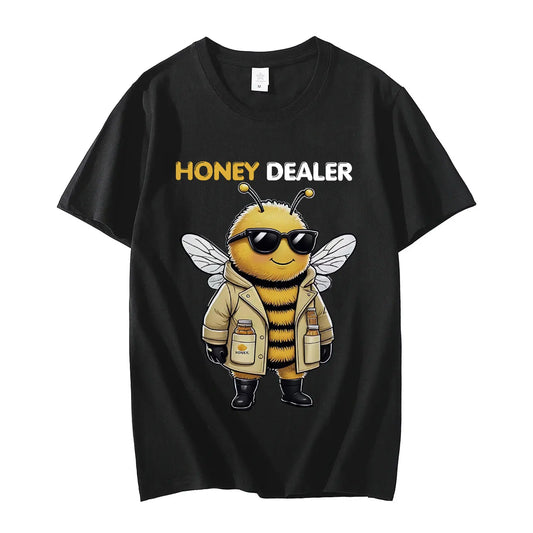 Honey Dealer Funny Bee Graphic T Shirt Men Women Fashion Y2k Clothing T-shirt Summer Casual Oversized Cotton T-shirts Streetwear