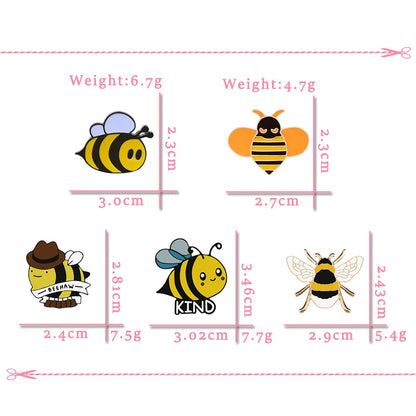 Funny Bee Insect Series Brooch Cartoon Women Men Exquisite Enamel Pins Backpack Jeans Lapel Badges Jewelry Gift For Kids Friends