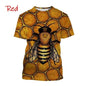 Insect Bee Graphic T Shirt for Men 3D Hive Honey Honeycomb Printing Tee Shirts Kawaii Cute Kids y2k Tops Womens Clothing T-shirt