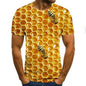 Funny Bee Graphics T Shirts Summer Fashion Short Sleeve Men Women 3D Honey Printed T-shirts Casual Oversized Harajuku Tees Tops