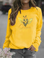 Bee Print Crew-neck Hoodie for Women Sweatshirt  Sweatshirts  Hoodies  Streetwear Women  Clothes  Harajuku