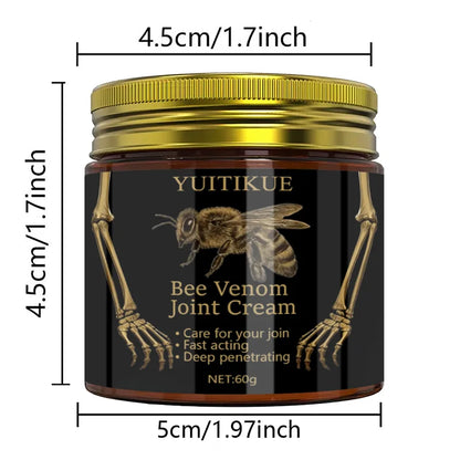 Bee Venom Joint Cream 60g - Fast-Acting Relief, Deep Moisturizing, Non-Sticky & Easy Absorption for Joint Care