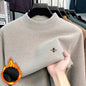 High end exquisite brand men's honey bee classic embroidered knitted comfortable sweater autumn winter new velvet warm pullover