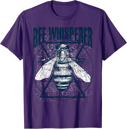 Bee Whisperer Graphic Tee Men's Cotton Round Neck Casual T-Shirt Short Sleeve