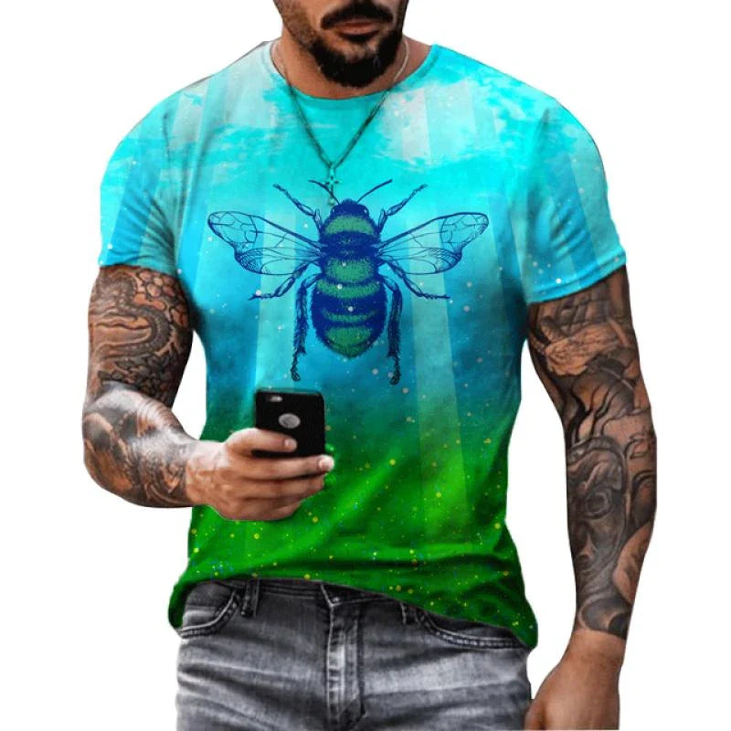 Funny Bee Graphics T Shirts Summer Fashion Short Sleeve Men Women 3D Honey Printed T-shirts Casual Oversized Harajuku Tees Tops