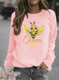 Bee Print Crew-neck Hoodie for Women Sweatshirt  Sweatshirts  Hoodies  Streetwear Women  Clothes  Harajuku