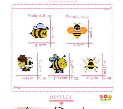 Funny Bee Insect Series Brooch Cartoon Women Men Exquisite Enamel Pins Backpack Jeans Lapel Badges Jewelry Gift For Kids Friends