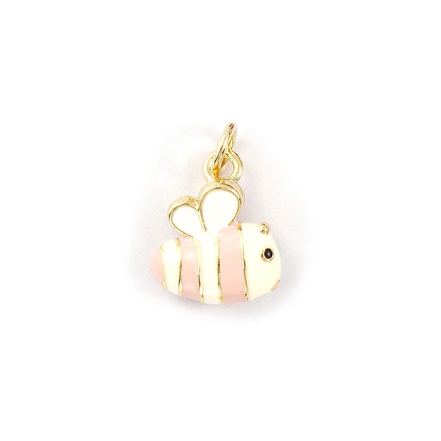 2PCs Cute Brass Cartoon Bee Jewelry Charms 18K Real Gold Plated Enamel 3D Gift Box Pendant Necklace Bracelet DIY Findings