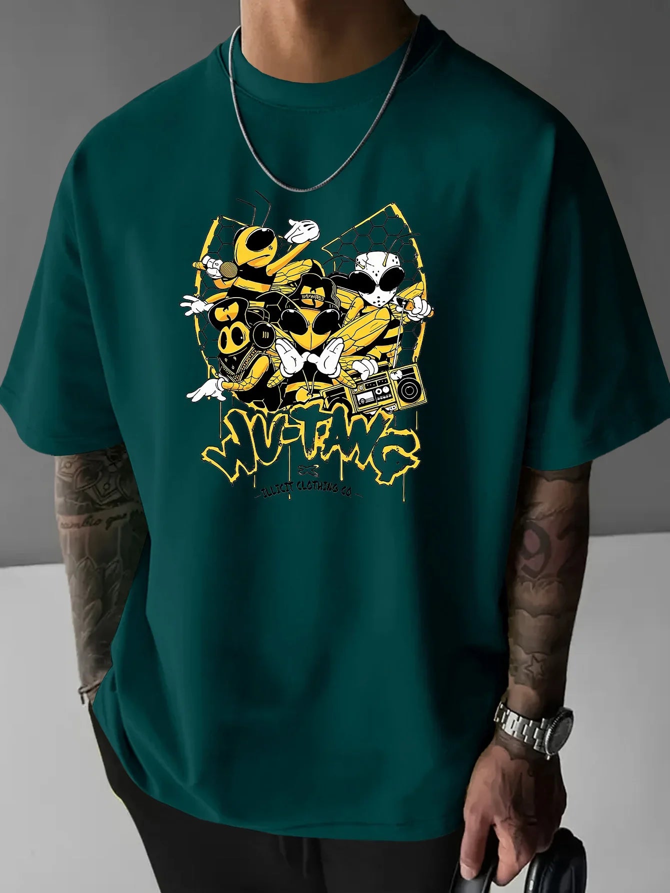 Summer New Cartoon Bee Print Tshirts For Men Casual Round Neck Short Sleeve Tees Fashion Gift Street Trend Tshirts Men Clothing