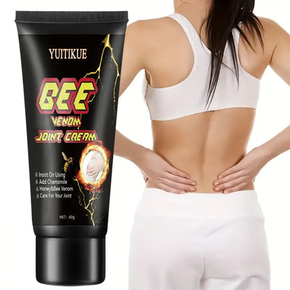 Bee Venom Joint Cream 60g - Fast Warming Relief for Knees/Elbows/Shoulders, Multi-Part Moisturizing, Non-Sticky