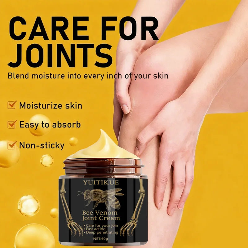 Bee Venom Joint Cream 60g - Fast-Acting Relief, Deep Moisturizing, Non-Sticky & Easy Absorption for Joint Care