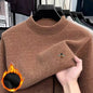 High end exquisite brand men's honey bee classic embroidered knitted comfortable sweater autumn winter new velvet warm pullover