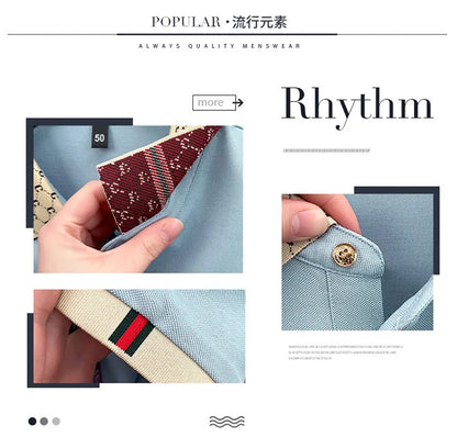 Fashionable men's bee embroidered polo shirt short sleeved brand new 2025 summer T-shirt jacquard collar comfortable casual top