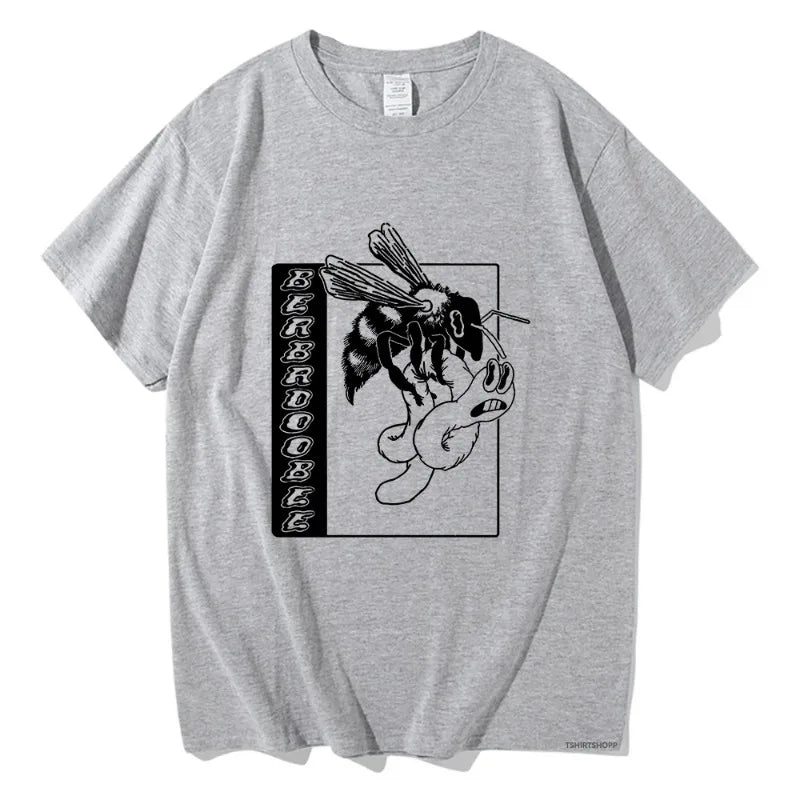 BEABADOOBEE Bee and Worm T Shirts Funny Retro Men/Women Clothing Aesthetic Cotton Tshirt Vintage Graphic Printing Unisex Clothes