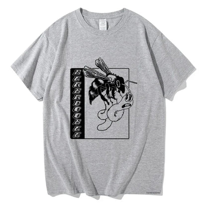 BEABADOOBEE Bee and Worm T Shirts Funny Retro Men/Women Clothing Aesthetic Cotton Tshirt Vintage Graphic Printing Unisex Clothes