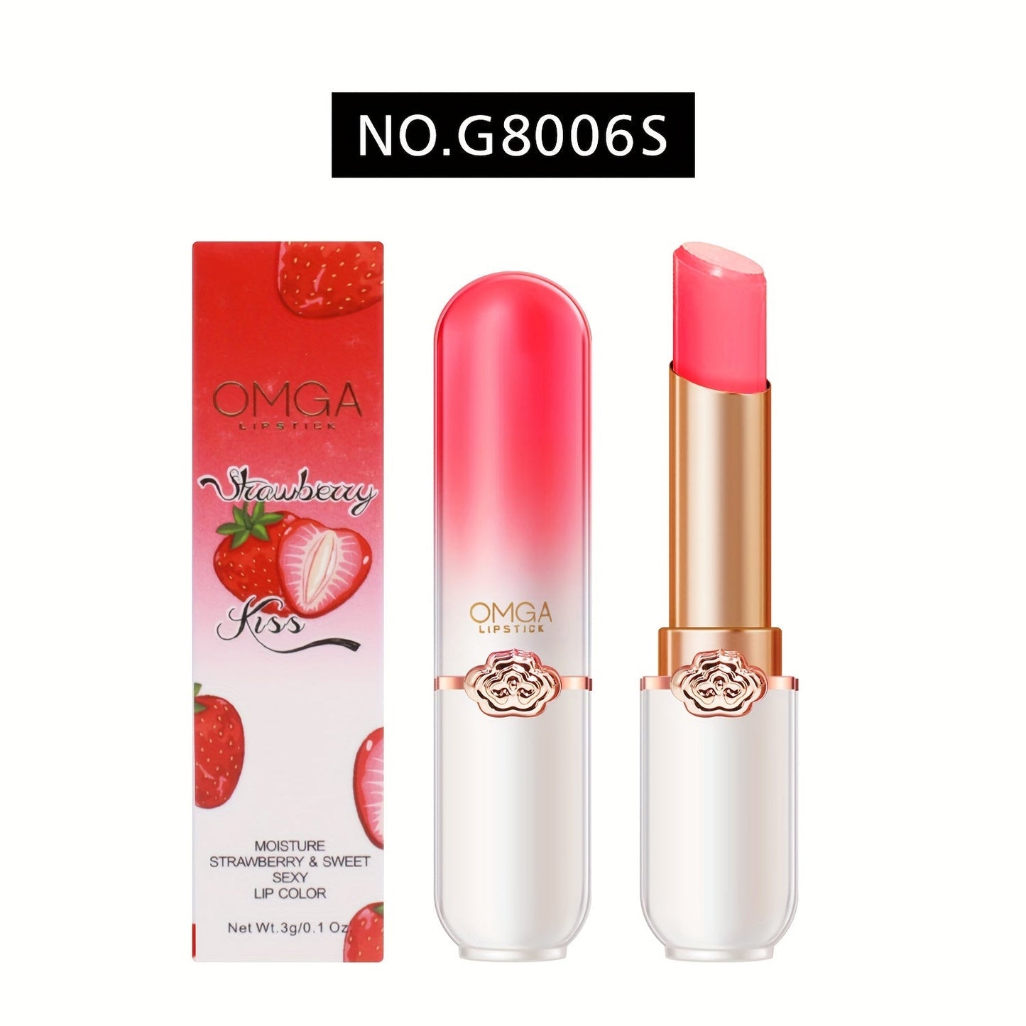 Nutritious Aloe Vera Honey Peach Strawberry Fruity Flavor Lipstick, Long Lasting Lip Balm For Moisturizing And Color Changing Lip Gloss Valentine's Day Gifts Contain Plant Squalane, Perfect Christmas Gift For Women.