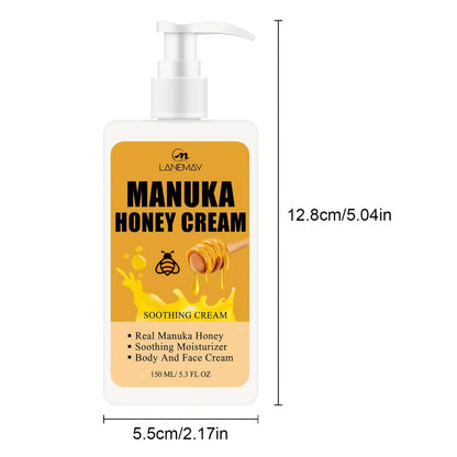 150ml Manuka Honey Nourishing Moisturizing Cream - Intense Hydration for Dry Skin, All-Day Softness - Unisex Daily Skin Care Lotion