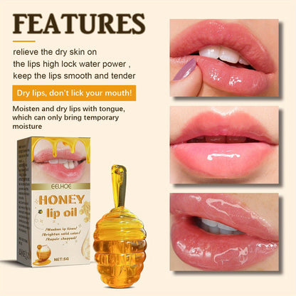 5g Honey Bliss Lip Oil - Intensive Moisturizing, Deeply Nourishing, Long-Lasting Repairing Lip Balm for Day and Night Use - Travel-Sized
